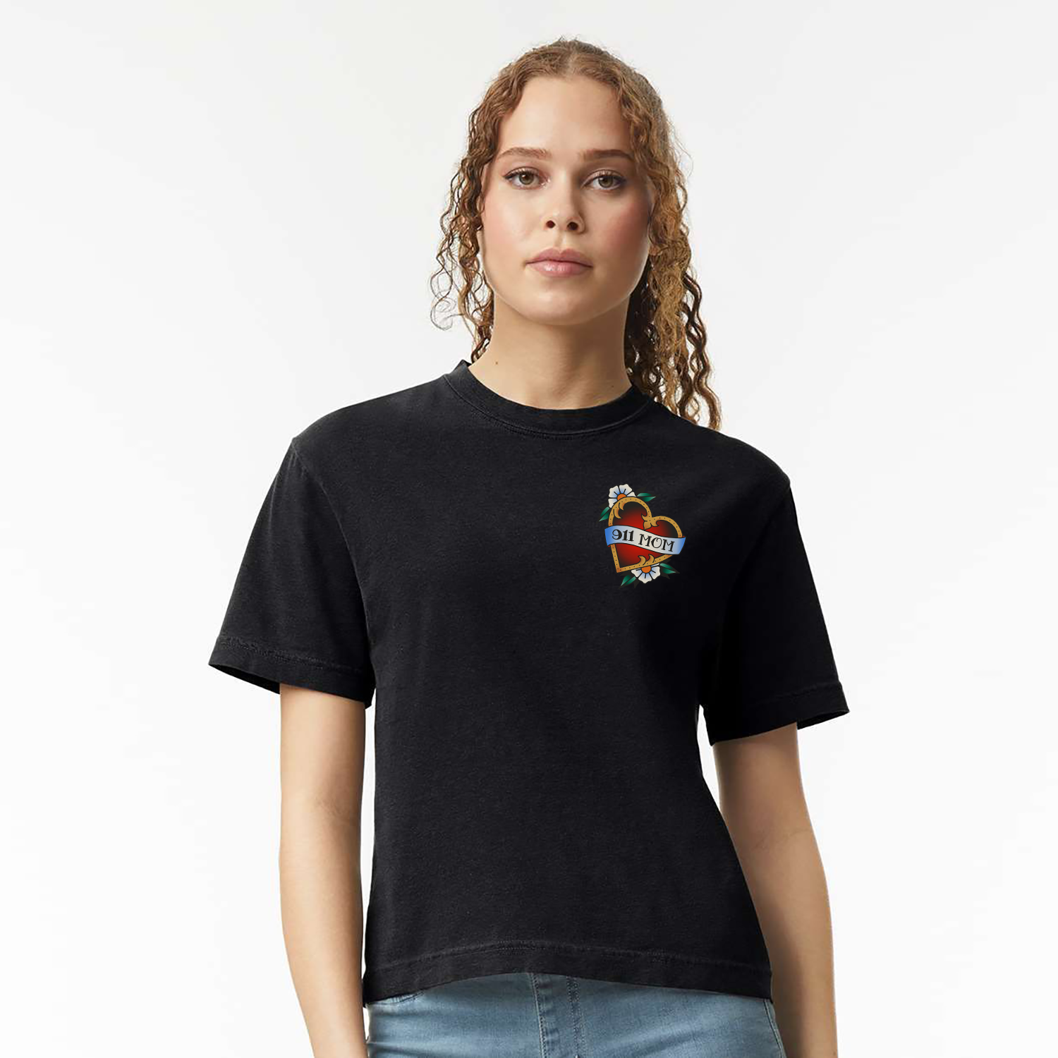Trad Mom Boxy Crop
