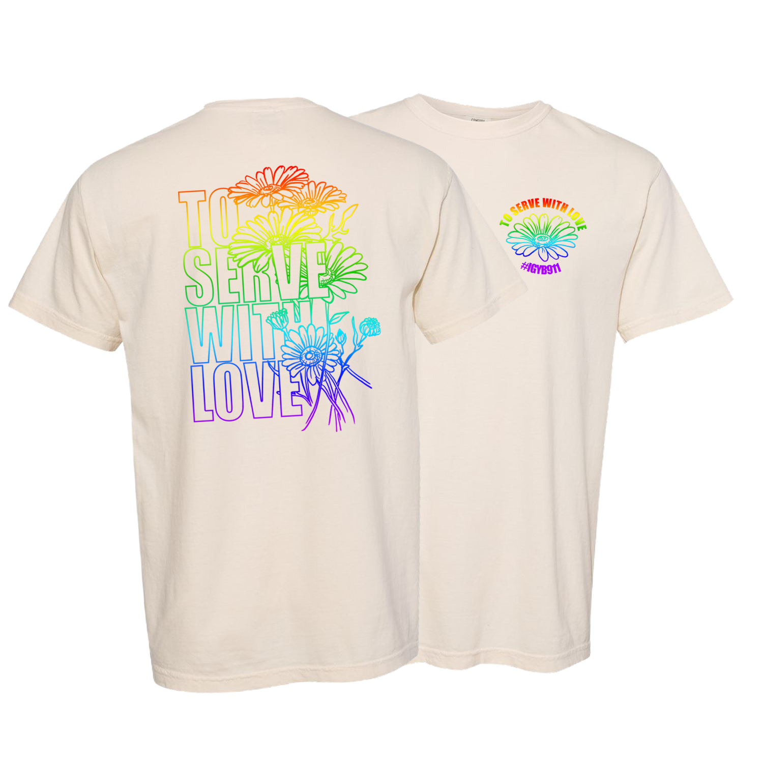 To Serve With Love T-Shirt (Rainbow)