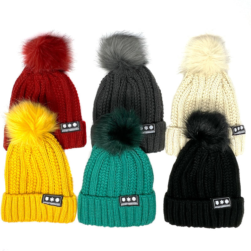Knitted Pom Pom Toques